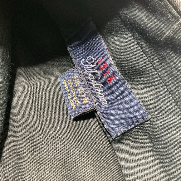 Brooks Brothers Madison Fit 1818 Wool 3 Button Suit Gray / Blue Pinstripe 43 L - Picture 12 of 14